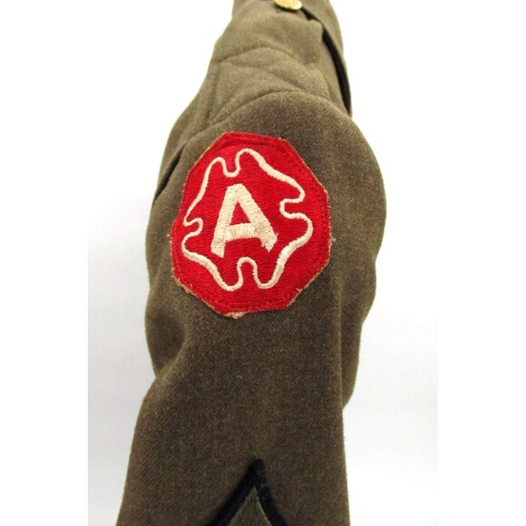 WWII US Army Air Corp Wool Jacket Olive 9th Army Utah Beach Northeast Europe 35L - Picture 10 of 15